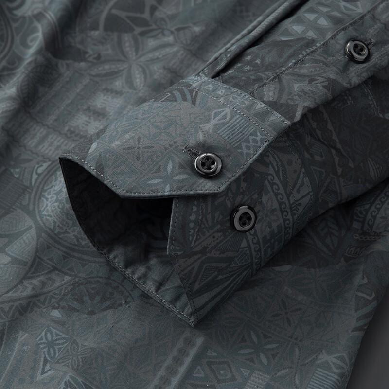 Plus Size Men's Floral Long Sleeve Casual Shirt