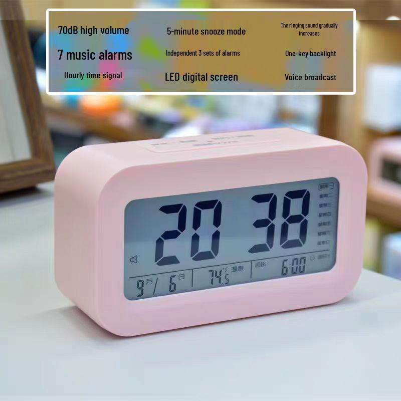 Smart Multi-functional Desktop Alarm Clock with Mute Mode and Long Battery Life