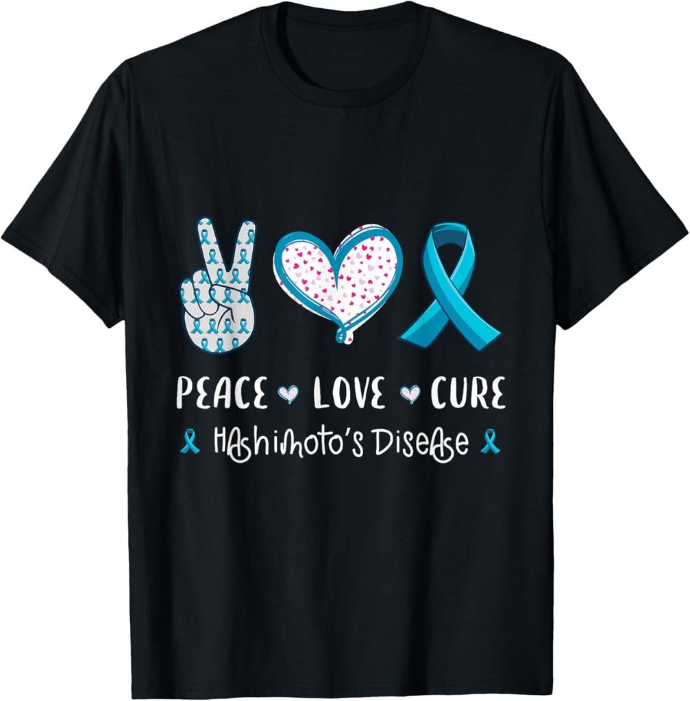 Peace Love Cure Hashimoto's Disease Awareness Men Women Kids T-Shirt