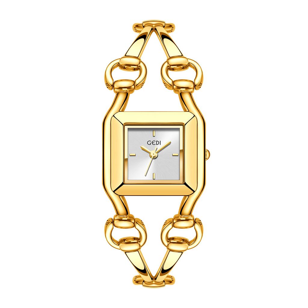 Luxe Eenvoudig High-End Armband Klein Vierkant Horloge Niche Hoge Waarde Mode Legering Waterdicht Dames Kwarts Horloge