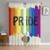Rainbow Striped Pride Window Treatment Tulle Modern Sheer Curtains for Kitchen Living Room the Bedroom Curtains Decoration