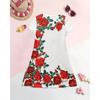 Easter Girls' 3D Floral Graphic Dress Short Sleeve Summer Spring Vacation