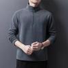 Autumn Winter Warm Polo Shirts Men's Lamb Wool Sweatshirt Standing Neck Half Zip Long Sleeve Fashion Versatile Men Tees Tops