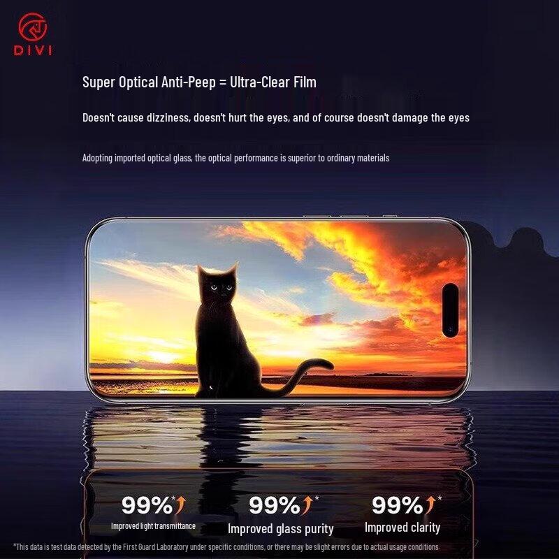 DIVI 360° Anti-Peep Gehärtetes Glas Displayschutz