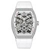Reloj de Barril con Diamantes Completos Reloj Mecánico Totalmente Automático Reloj para Hombre Incrustado con Diamantes Luminoso Reloj Frank