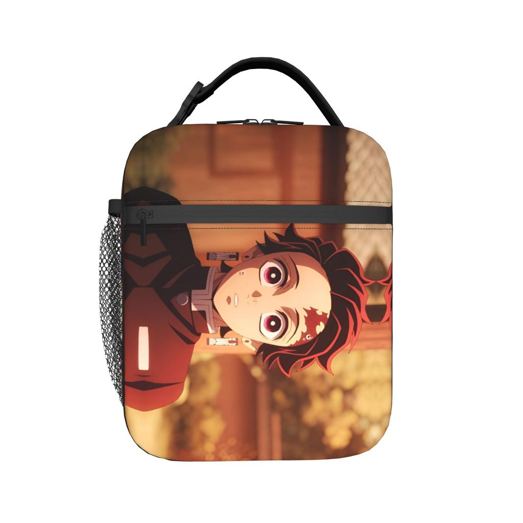 Custom Demon Slayers Insulated Lunch Bag for School Office Kamado Tanjiro Portable Cooler Thermal Lunch Box Men Women