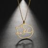 Fox Animal Pendant Necklace Stainless Steel Choker Chain Necklaces Summer Jewelry Best Wishes for Women