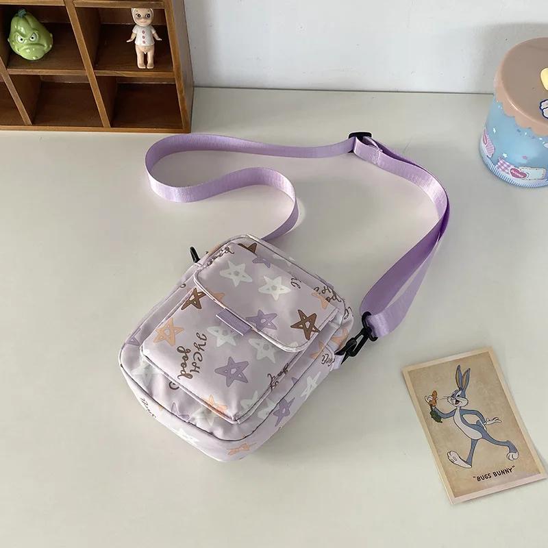 Söta Tryckta Femkantiga Stjärnstudent Kvinnor Axelväskor Mobiltelefonväska Crossbody-väska för Kvinnor Mamma Barn Väskor