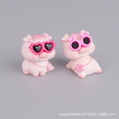 Pink Piggy Cute Resin Handicraft Ornament Cute Pig Student Gift Creative Home Ornament Car Pendulum