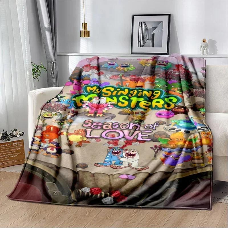 My Singing Monsters videospill tegneserie Mykt plysjteppe,flanellteppe Dyneteppe for stue soverom Sengsofa Piknik