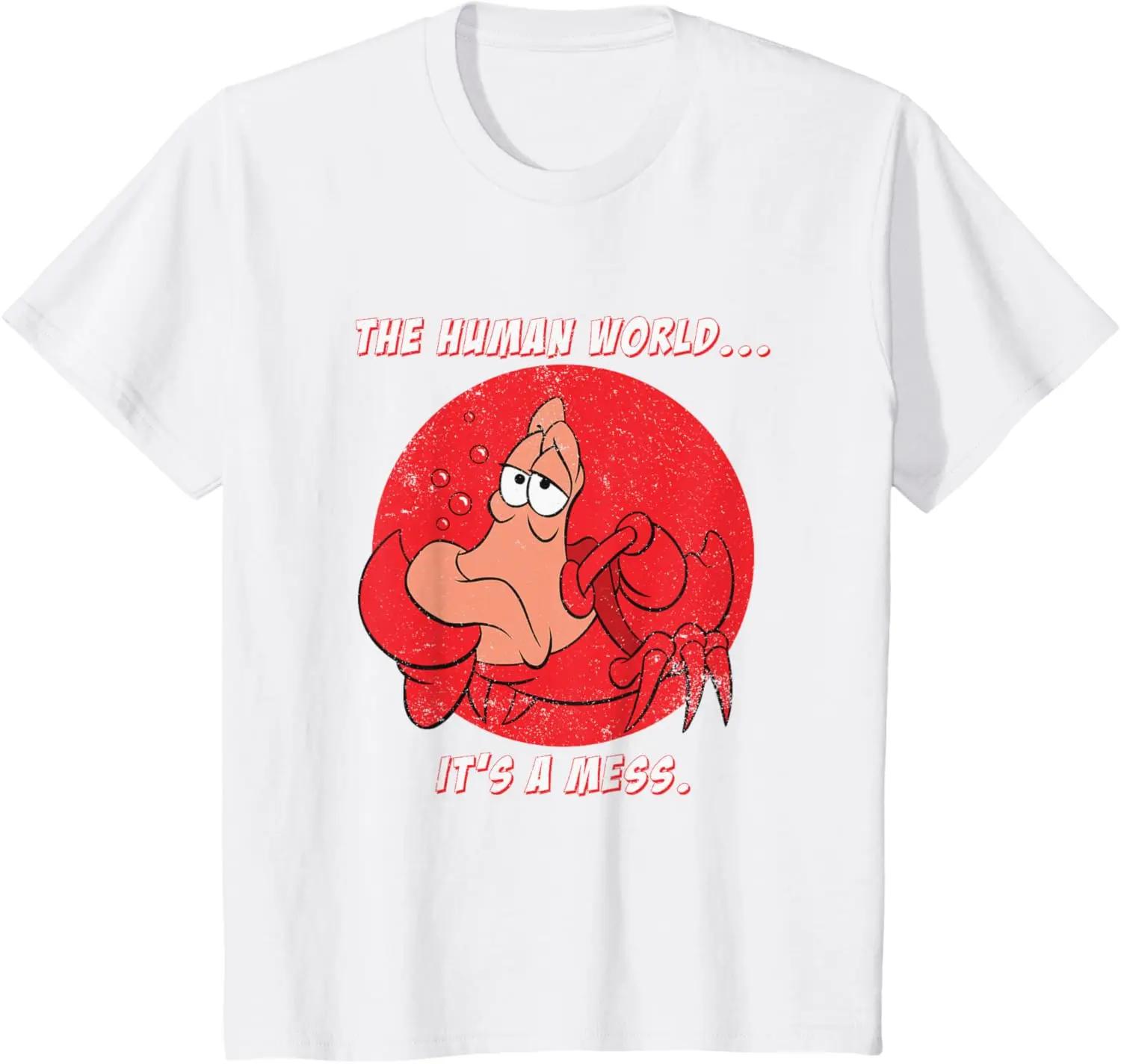 Hot Fashion Casual Disney The Little Mermaid Sebastian The Human World T-Shirt S-4XL Summer XL