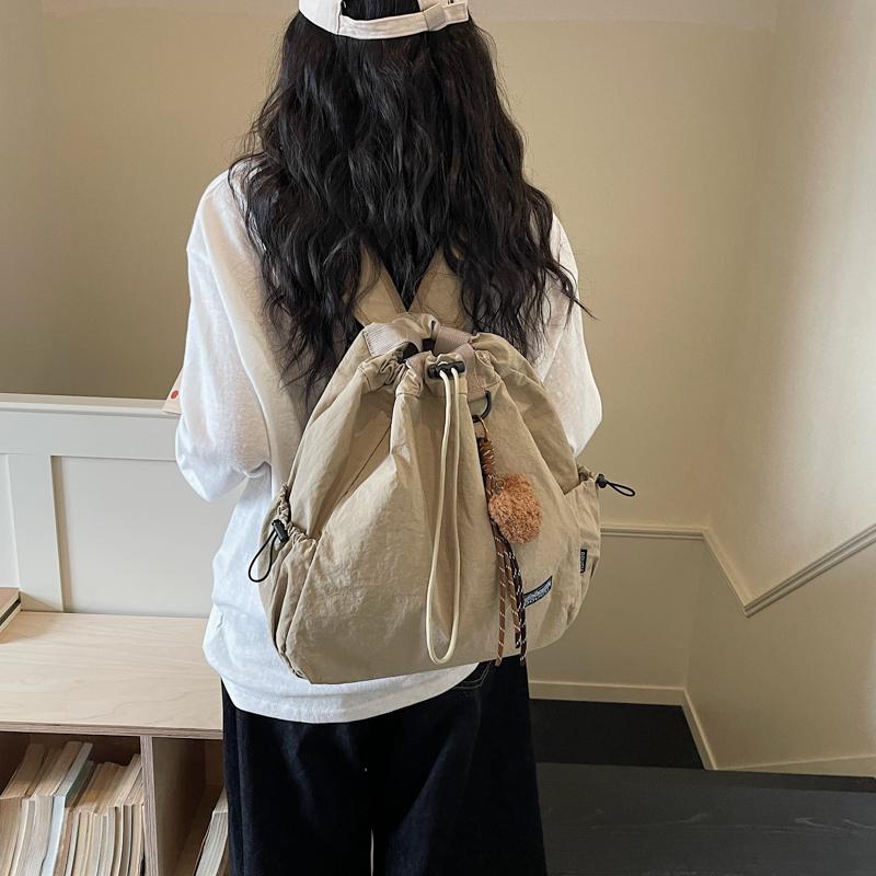 Tote Bag Women's Drawstring Backpack Large Capacity Lightweight Commuter Portable Shoulder Bag
