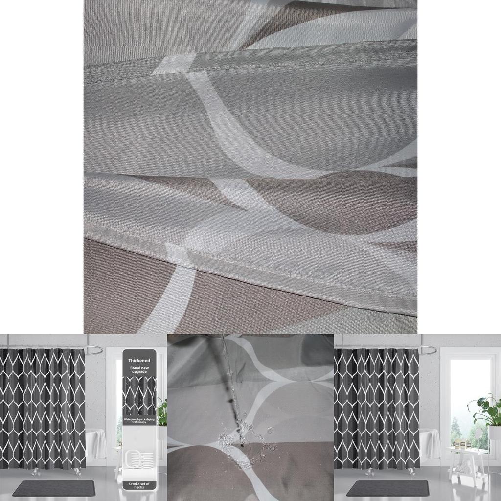 Simplistic Waterproof Shower Curtain Made Of Thick Polyester Cloth For Bathroom Decor And Hygiene