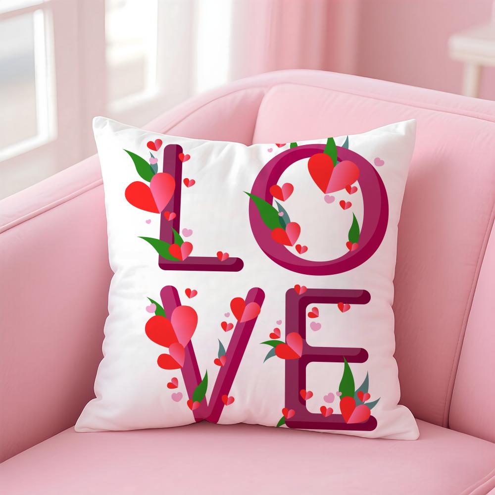Creative Love Pattern Romantic Modern Art Cushion Cover Pillow Case Soft Skin Friendly Fabric Concealed Zipper