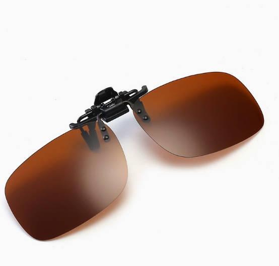 Polarized Clip On Sunglasses Square Frame Compatible with Prescription Glasses Driving Night Vision Clip On Glasses for Men and Women One Size