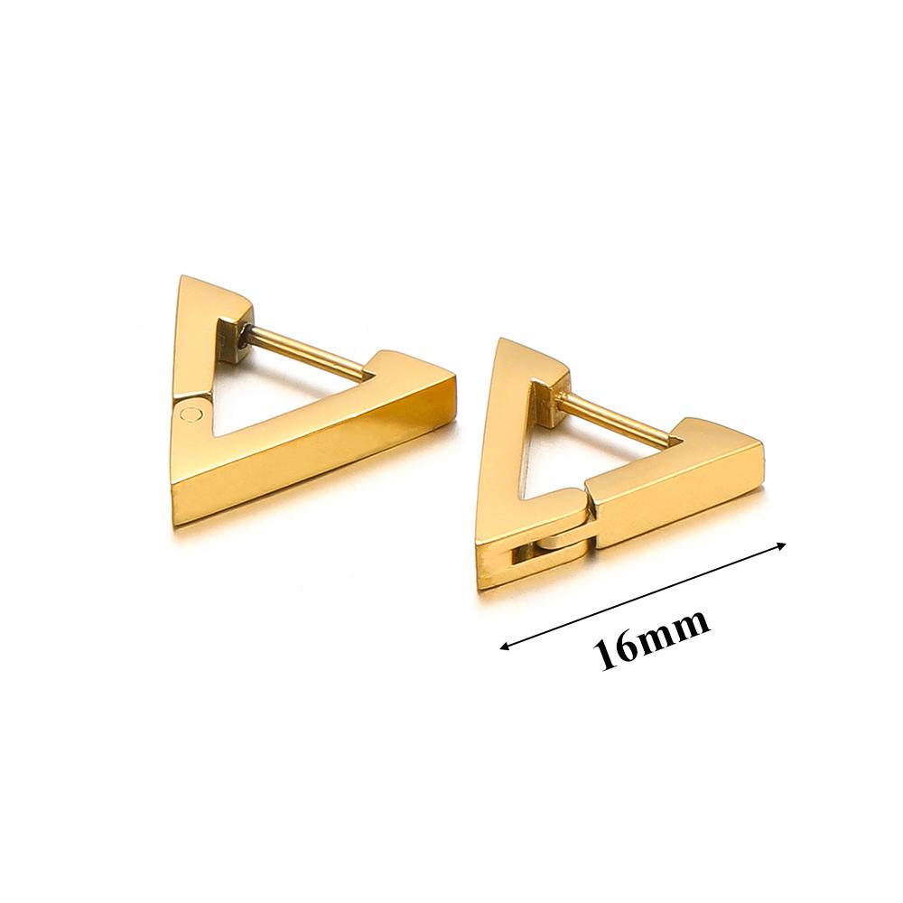 Edelstahl Creolen Dreieck Unisex Punk Rock Ohr Quadratisches Ohrring Geschenk Hiphop Geschenk Huggie Modeschmuck Großhandel