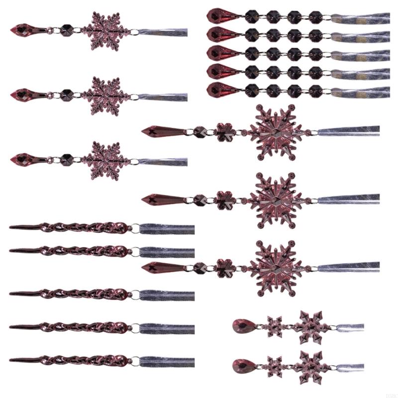 Pack Of 18 Crystal Acrylic Christmas Tree Hanging Snowflake For Holiday