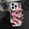 Pink Graffiti Scribble Print Pattern Design Protective Cover for iPhone 17 16 15 14 13 12 11 16E Series Pro Max Plus