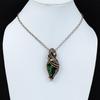 Ruby Zoisite Gemstone Pure Copper Wire Wrapped Handmade Jewelry Pendant For Gift