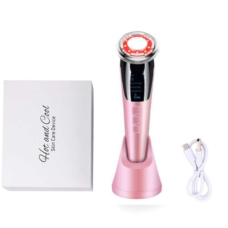 EMS Microcurrent Facial Lifting Massager with Hot & Cold Serum Infusion and Photorejuvenation