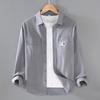 Japanese Style Men's Casual Loose Fit Work Shirt Jacket, Long-Sleeved for Spring and Autumn