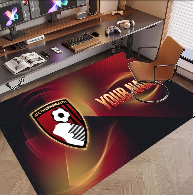 Personalized Crystal Velvet Carpet Bournemouth Football Pattern Non Slip Floor Rug