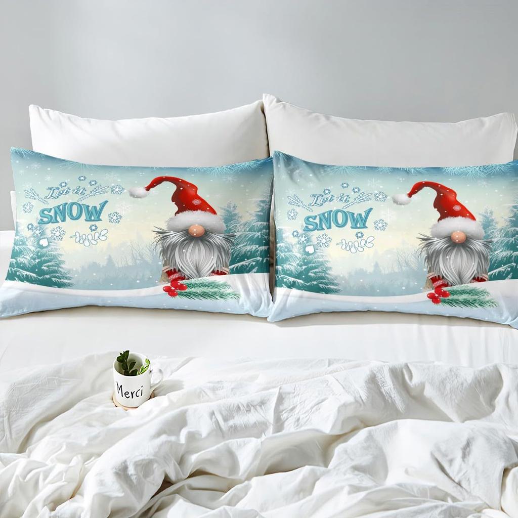 Christmas Snowflake Down Comforter Set Bedding Set 3-piece Duvet Cover Set