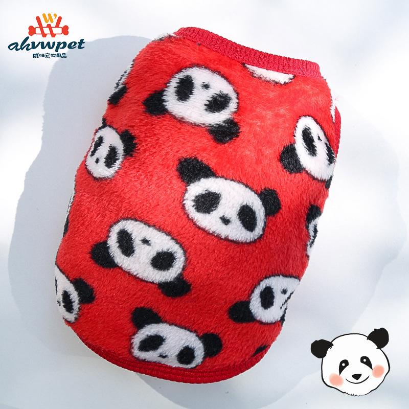 Cartoon Flannel Thermal Teacup Dog Small Milk Dog Dog Cat Teddy Clothes Vest Pet Supplies