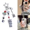 Unique Guitar Star Beaded Keychain Phone Charm Cellphone Chain Bag Pendant Keyring Accessory for Music Enthusiasts