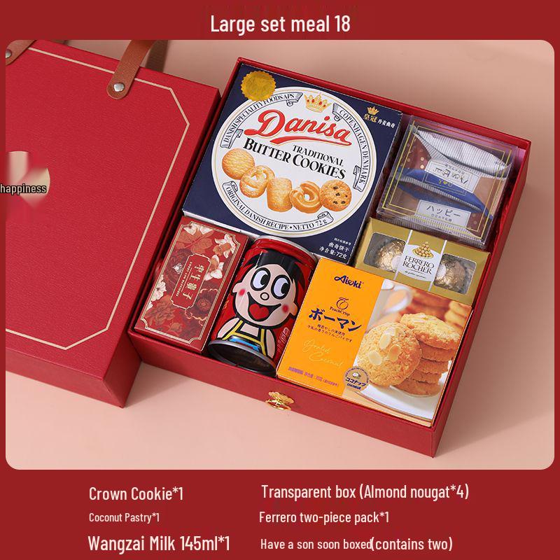 Elegant Wedding Candy Favor Box Set with Biscuits and Sweets