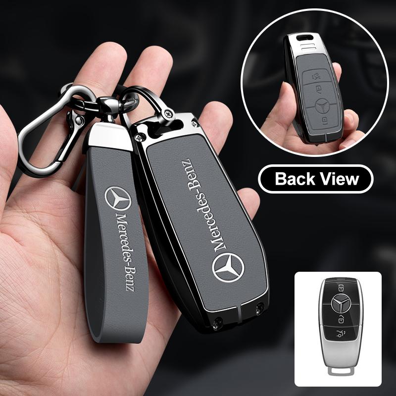 Zinc Alloy Leather Car Key Case Cover Shell For Mercedes Benz AMG A C E S G Class GLC CLE CLA GLB GLS W177 W205 W213 W222 X167