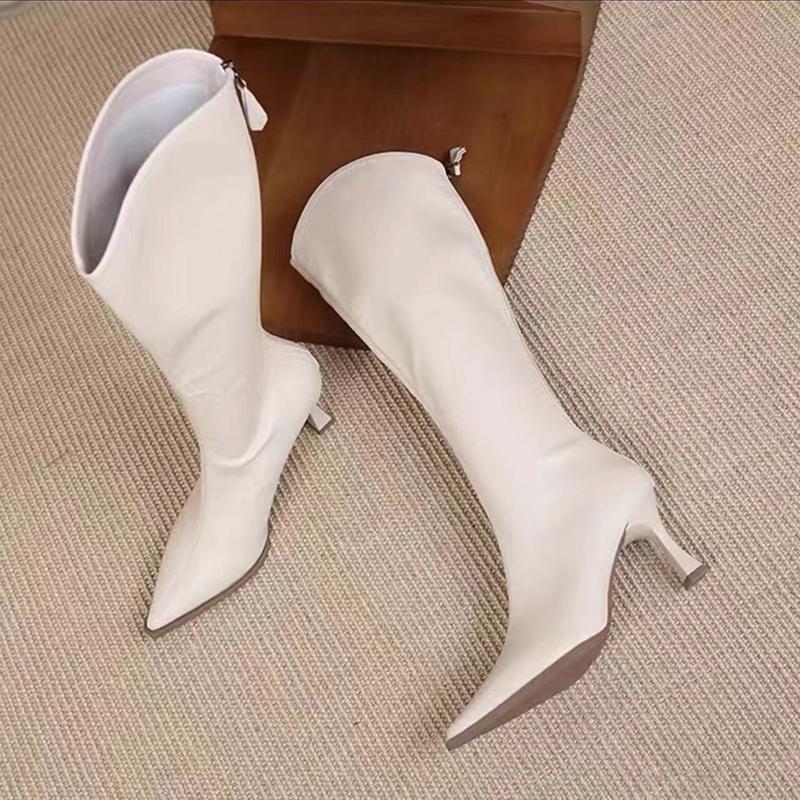 

Женские эластичные сапоги до колена, модные элегантные туфли для выпускного вечера и танцев, современные длинные сапоги на высоком каблуке 35