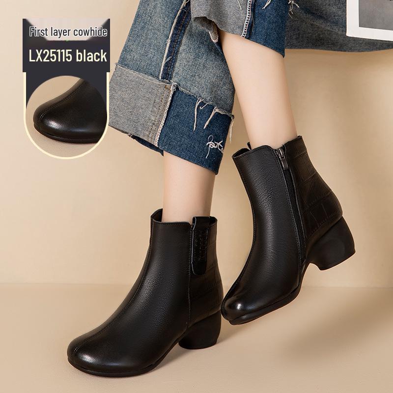 

Women s 2025 Autumn/Winter European Style Flat Martin Boots with Fleece, Back Zipper & Round Toe 35 чорний