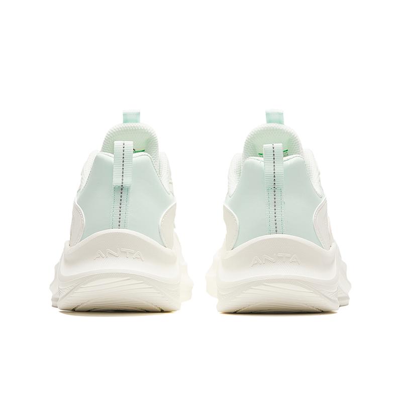 Anta Walk Cushioning Anti Slip And Wear Resistant Lightweight Rebound Low Top Casual Running Shoes Women's White Blue Sneakers 922315573-8