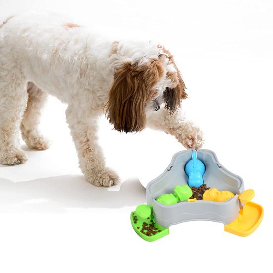 Dog Treat Dispenser Toy Interactive Treat Dispensing Toy Fun Puzzle Feeder Toy for 1 to 3 Cats Dogs Mental Stimulation Extends Eating Time