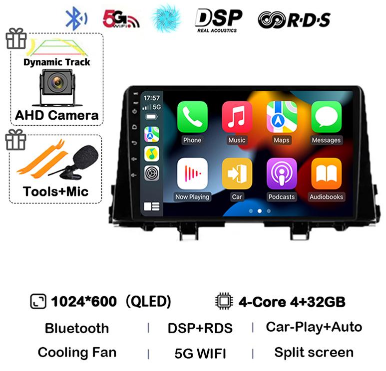 Android 14 Carplay WIFI+4G For KIA PICANTO Morning K 2016 2017 2018 2019 Car Stereo Radio Autoradio Multimedia Player Monitor BT