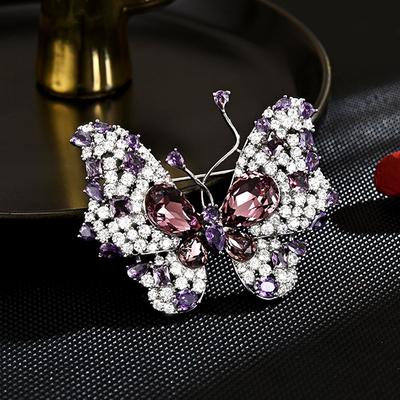 Damen Leichter Luxus Design Elegante Eingelegte Zirkon Schmetterlingsbrosche Modische Und Vielseitige Nische Designgefühl Brosche