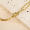 Trendy Love Knot Double Snake Chain Necklace Women Stainless Steel Clavicle Chain Choker Gold Color Jewelry Gift 2026 Wholesale