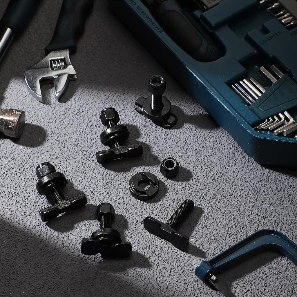 Therwen 10 Pcs L Track Double Lug Threaded Stud Nut Fitting Tie Down Bearing 5500 LBS Using With L Track Rail To Create Heavy Duty Bolt Down Anchor