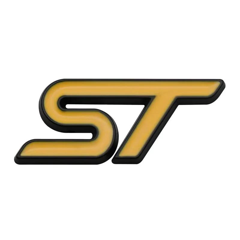 djsh6 3D Metal ST Letters Car Steering Wheel Emblem Badge Sticker for Ford ST Fiesta Focus Edition KUGA Mondeo Focus X 2 3