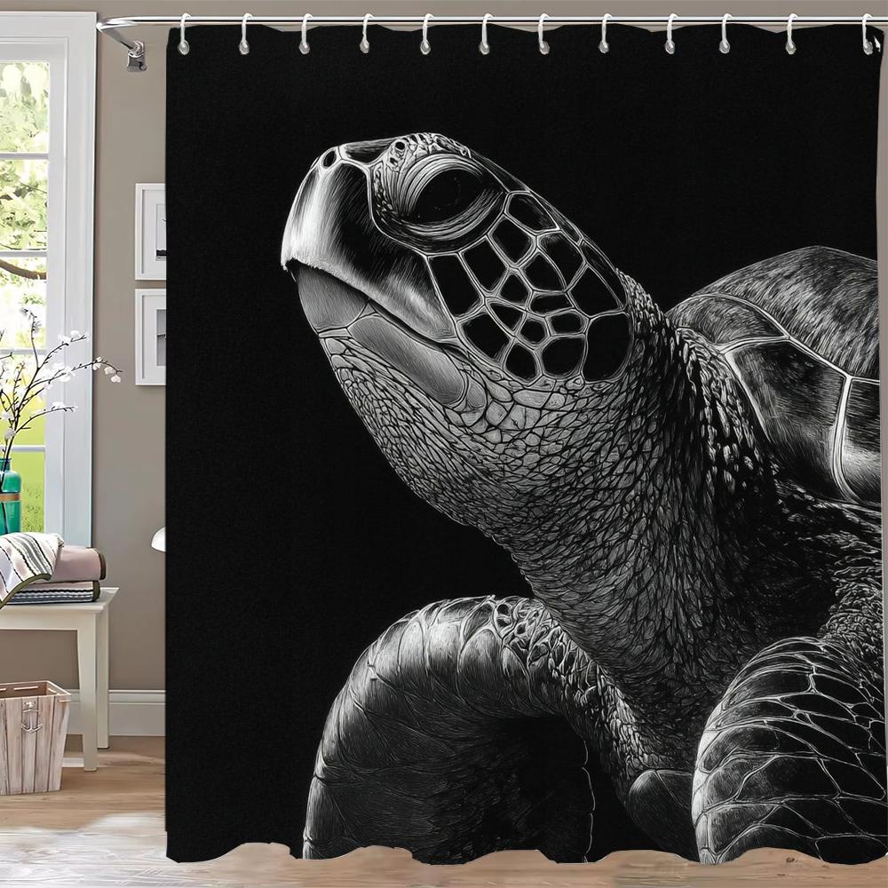 Sea Turtle /Marine Turtle Printed Shower Curtain, Bathroom Decorative Bathtub Curtain With Hooks,Home Decoration Curtain