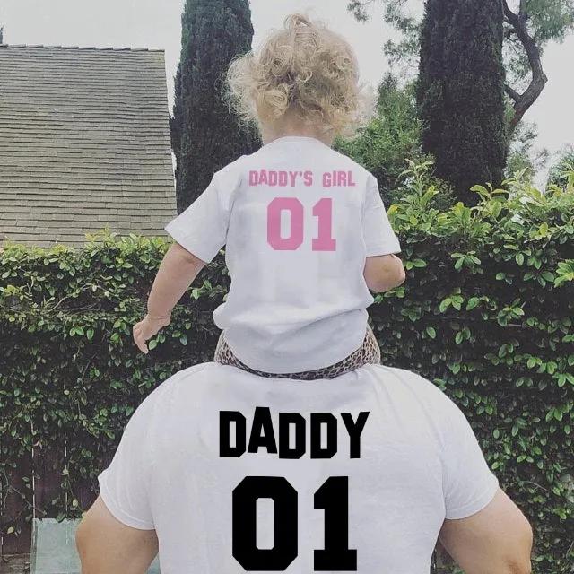2024 Vater der Prinzessin Tochter des Königs Print T-Shirt Schönes Papa und ich Outfit Familie passende Outfits Papa Baby Mädchen Sommer