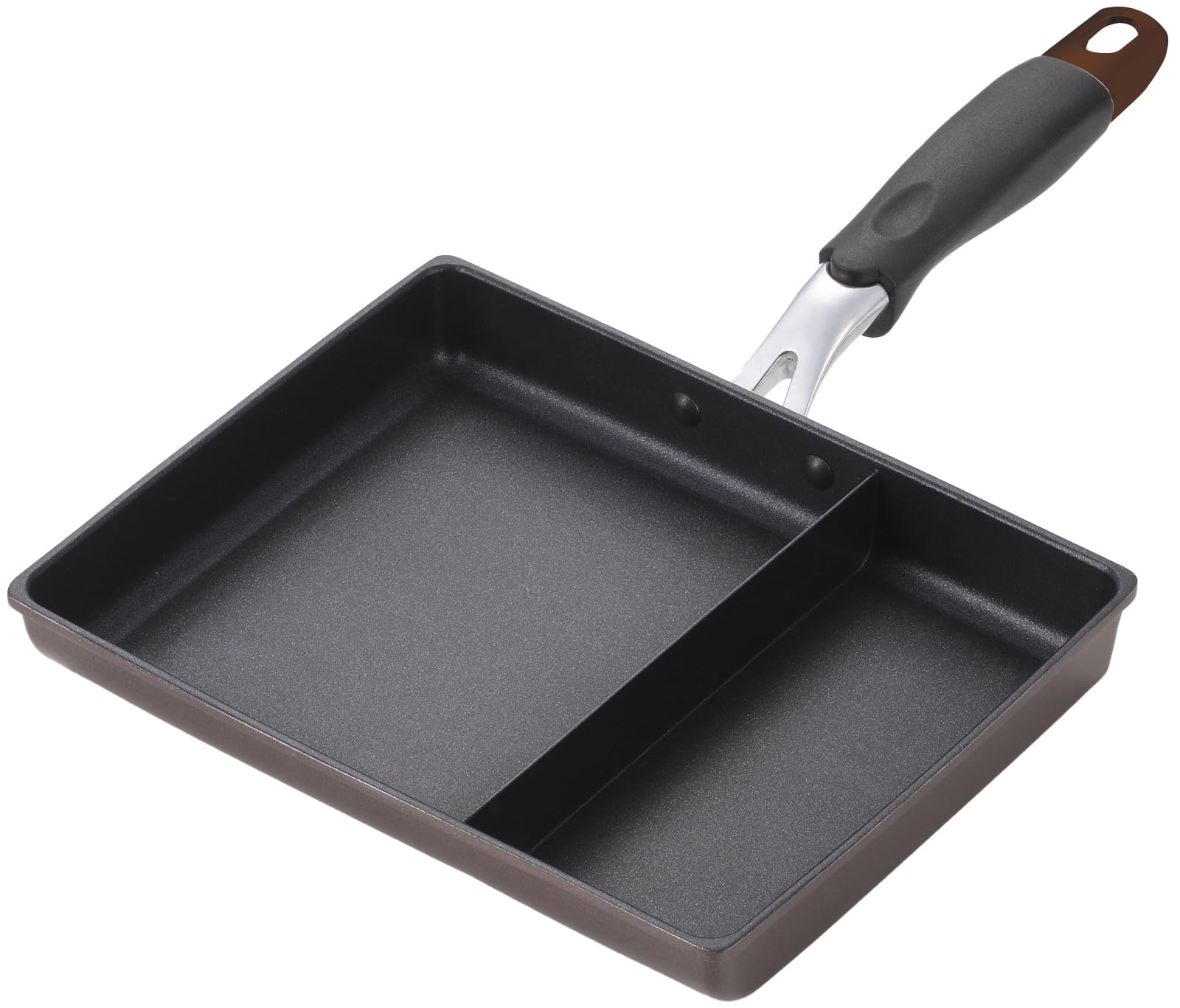 Erin Japan - Japanese Selected Goods - Black Tamahashi Divided Frying Pan Perfect For Bento Cooks 2 Dishes Makes Tamagoyaki Rolled With One Gas Ih Dishwasher Perfect Size For Neo Morning Egg Pan