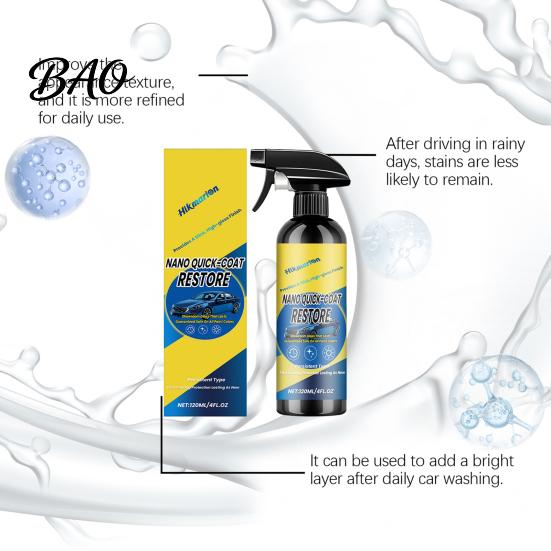 Car Surface Protectant Nano Ceramic Coating Spray for Cars, 120ml Paint Shine Restorer Hydrophobic Wax with Protection, Easy DIY Gloss Enhancer