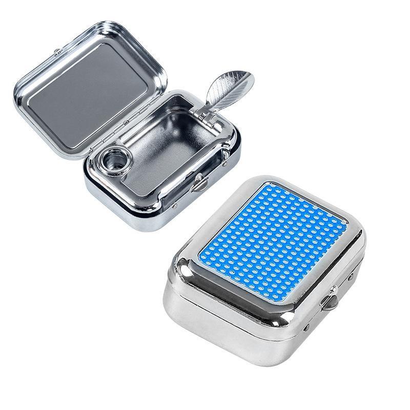 Stainless Steel Portable Ashtray With Sealed Lid Pocket Size For Outdoor Camping Driving Travel Use