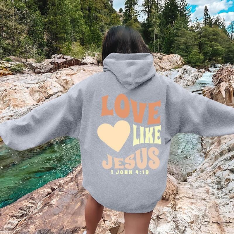 2024 Cross Border E-commerce New European and American Men's and Women's Same Style Shoulder Sleeve Hoodie Printed Loose and Vel