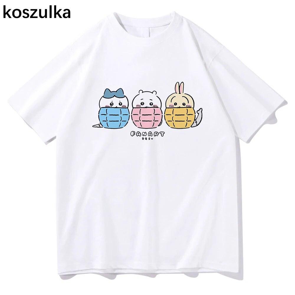 Japanese Anime Kawaii Chiikawa T Shirt Unisex Harajuku Graphic Tshirt Unisex Anime Unisexga Funny Aesthetic Oversize Cotton Tee Shirt Unisex