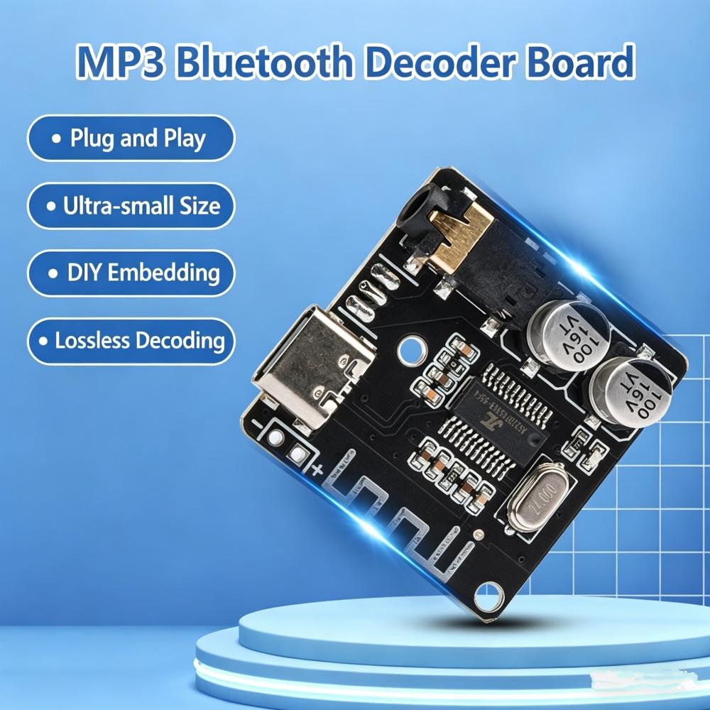 VHM-111 Wireless Stereo Music Module Audio Aux Bluetooth-Compatible 1.1/1.1 MP1 Decoding Player Board Type-C Micro USB 1V Power