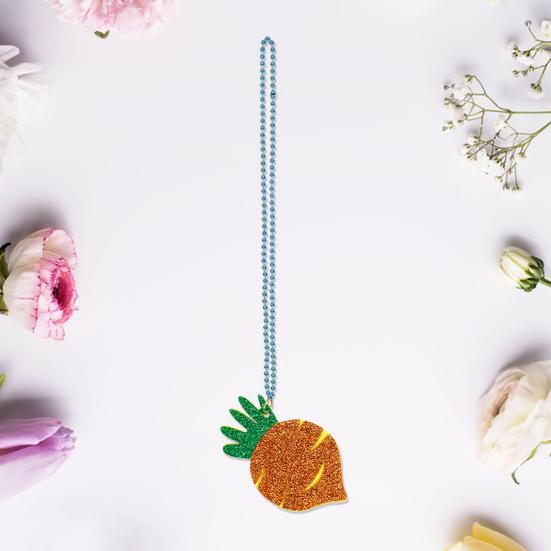 Easter Necklace Cute Bunny Carrots Colorful Egg Chick Pendant Exquisite Elegant Festival Dress-Up Carnival Decoration Plastic Beaded Chain Easter