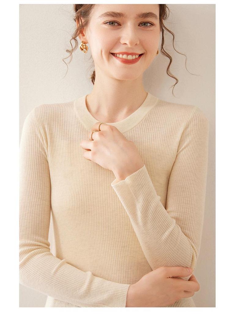 Women's Slim Fit 18-Gauge Cashmere Knit Base Layer Top